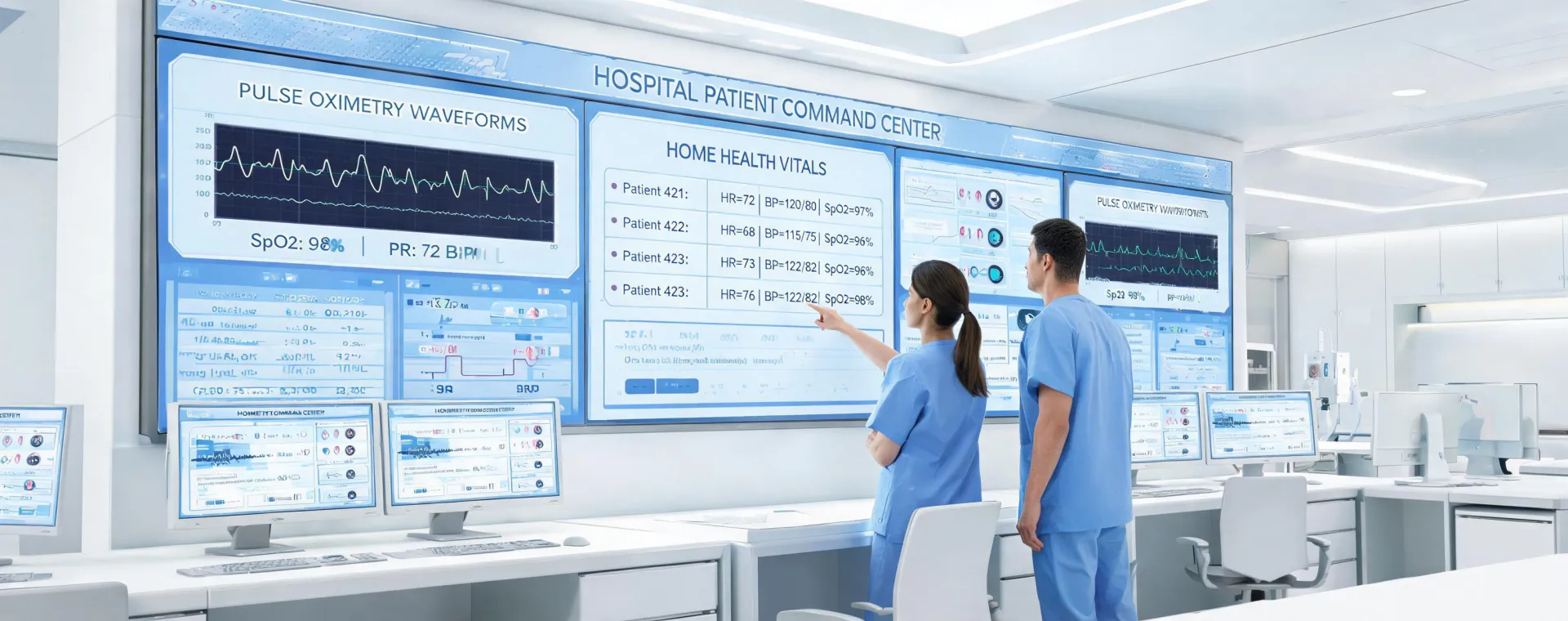 Hospital remote patient monitoring command center